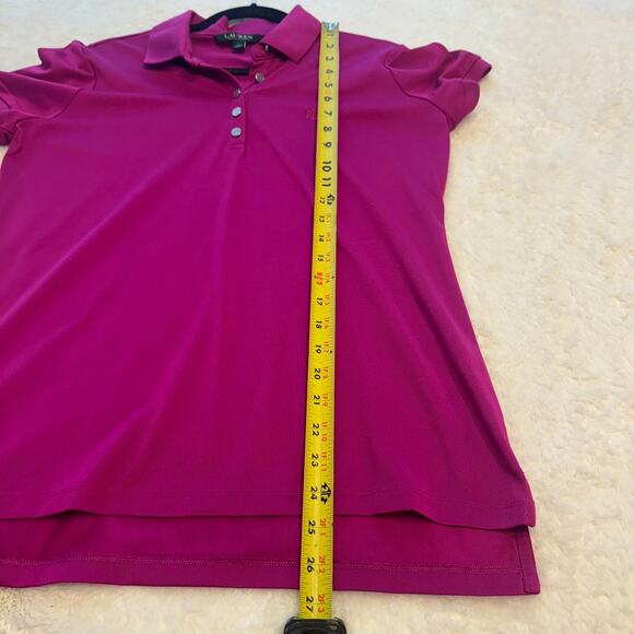 Lauren Ralph Lauren Women's Purple Half Button Collared Polo Shirt Size L Preppy - Picture 8 of 11